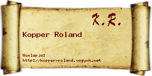 Kopper Roland névjegykártya